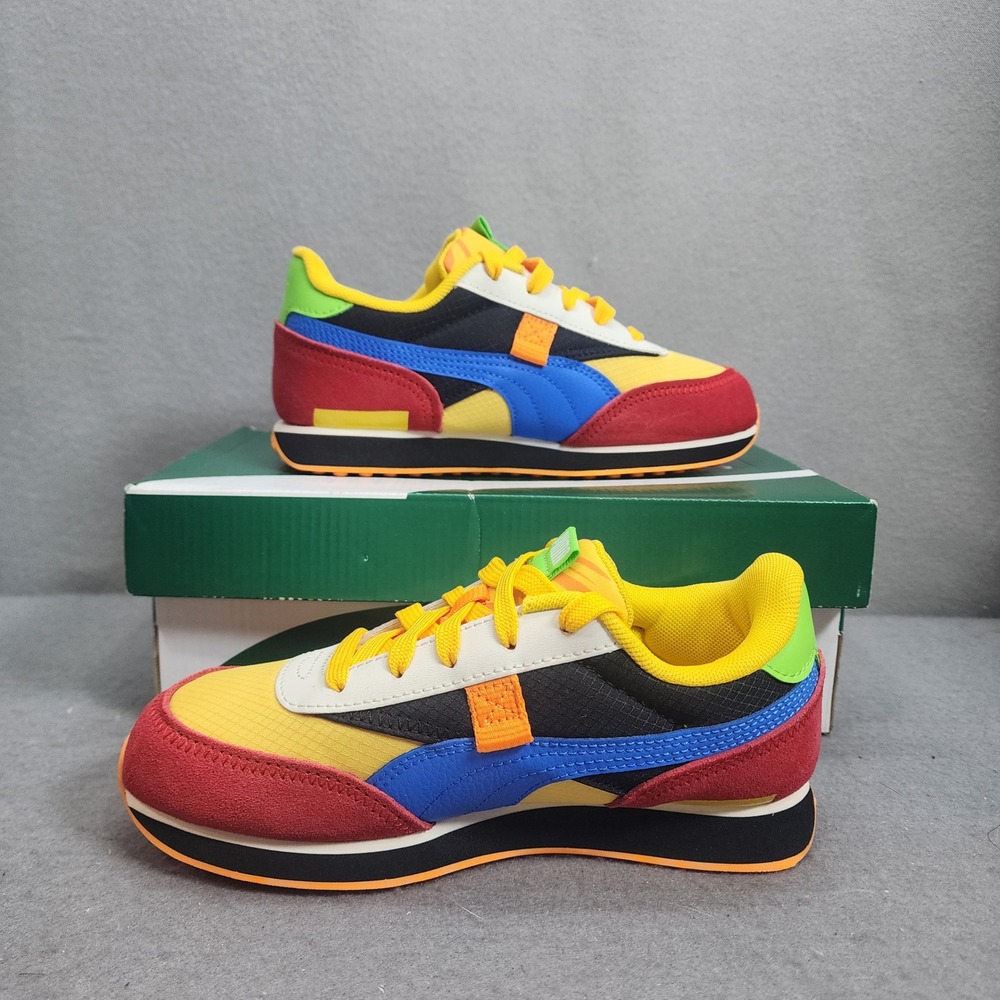 Puma Future Rider Sneakers‎ Multi-Color Colorblock Kids Size 2C NEW
